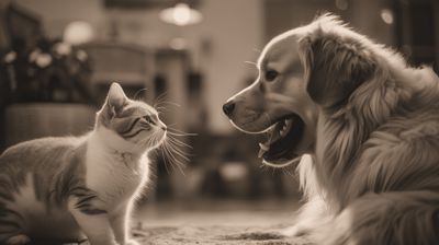 Cat and dog together